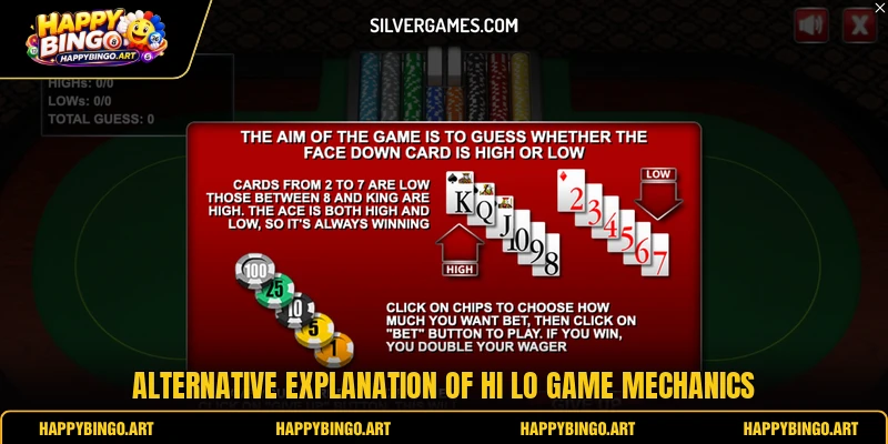 Alternative explanation of hi lo game mechanics