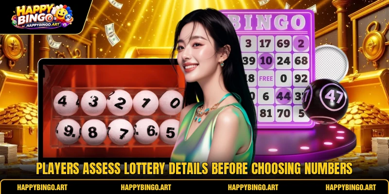 Players assess lottery details before choosing numbers
