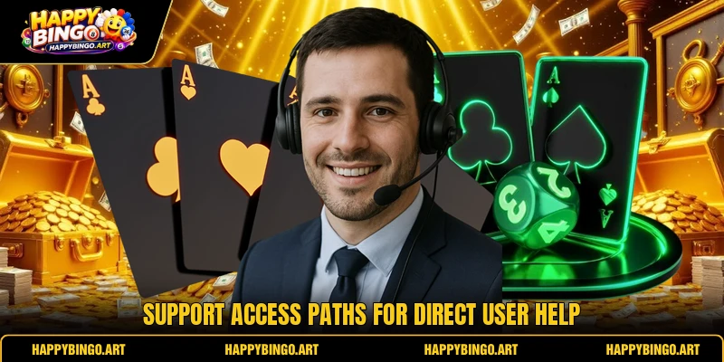Support access paths for direct user help